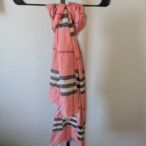 Pink Plaid Scarf